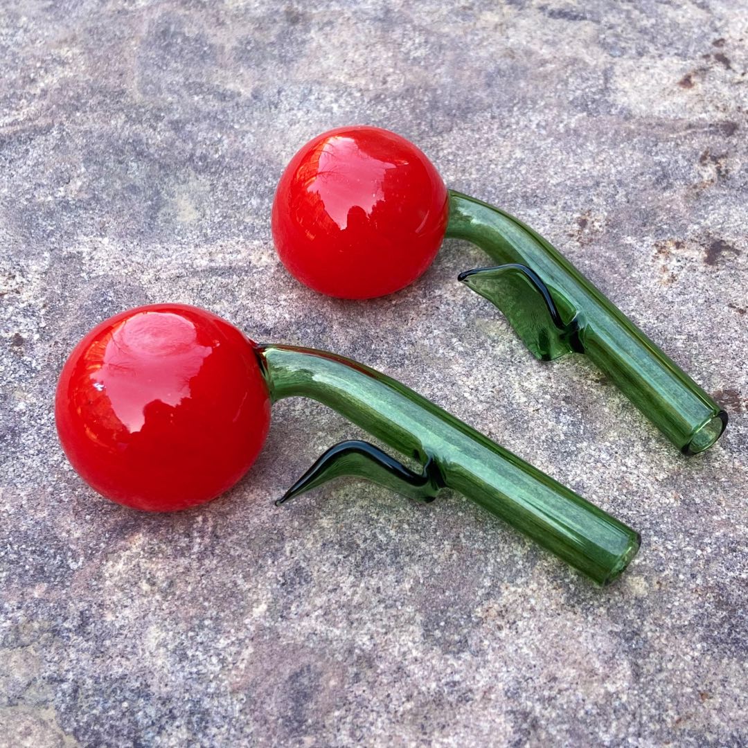 4 Inch Cherry Glass Hand Pipe Spoon