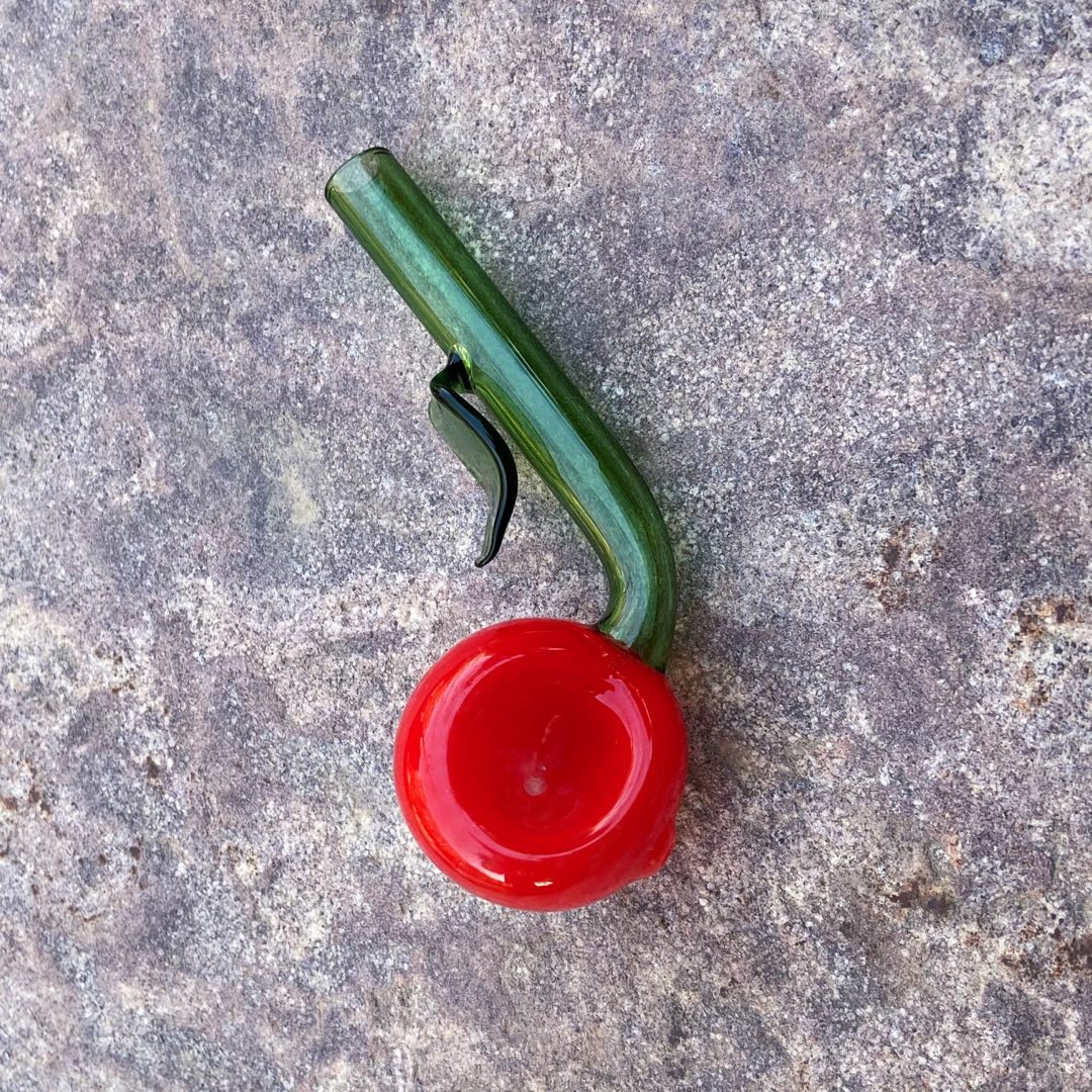 4 Inch Cherry Glass Hand Pipe Spoon